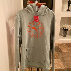 Puma hooded sweatshirt - green fog color - size XLT.